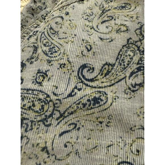VTG St. John's Bay Corduroy Button Up Shirt Paisley Women's Size Small Blue - Picture 11 of 11